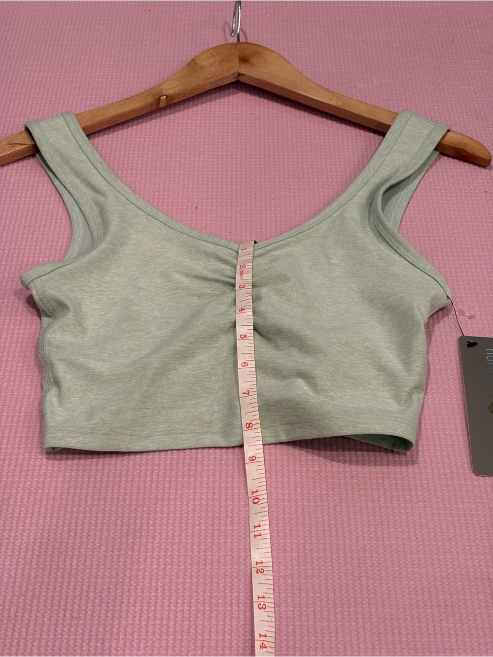 NWT Sage Green Ruched Yoga Tank Top Activewear Size S $38 MSRP - Picture 4 of 6